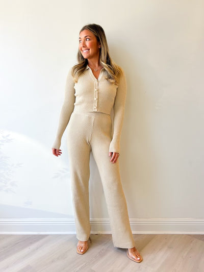 Metallic Cardi Pant Set