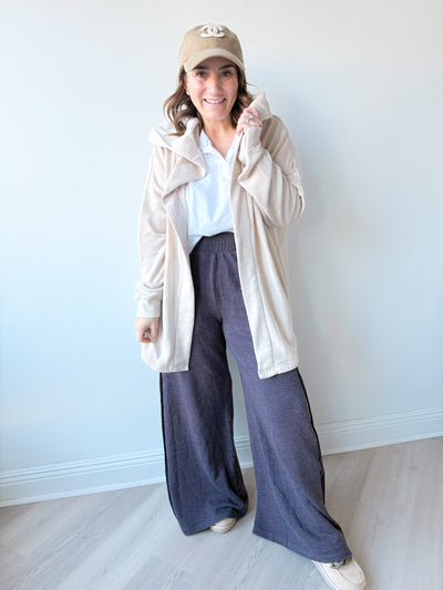 Jules Mineral Washed Fleece Cardigan