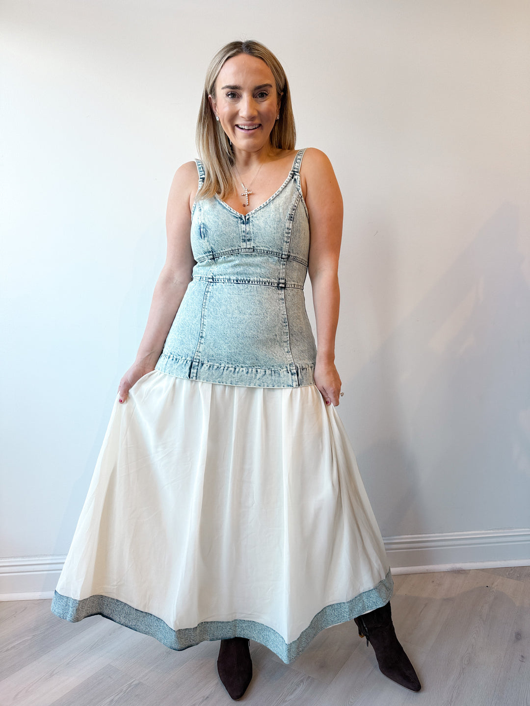 Jamie Mixed Media Dress