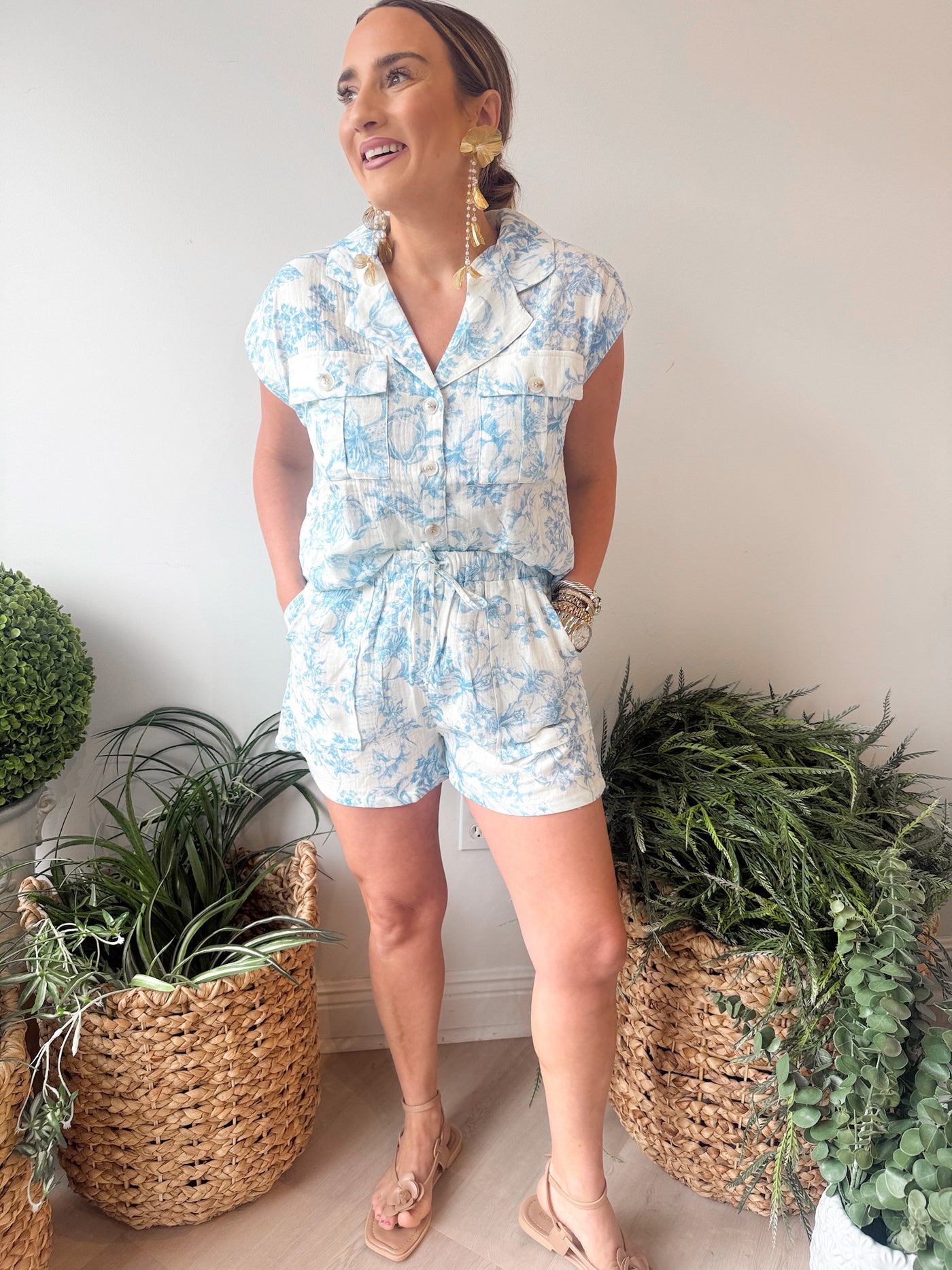Miles Floral Set blue ivory