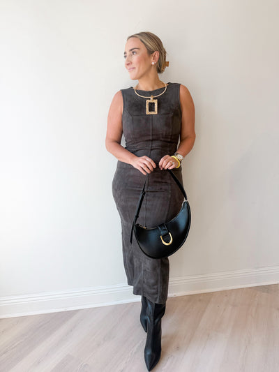 Sara Suede Midi Dress