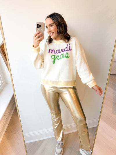 Mardi Gras Tinsel Sweater