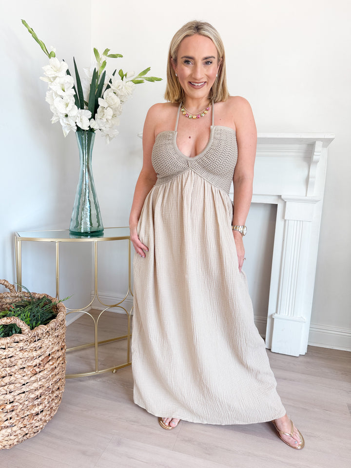 Demi Washed Gauze Dress Sand