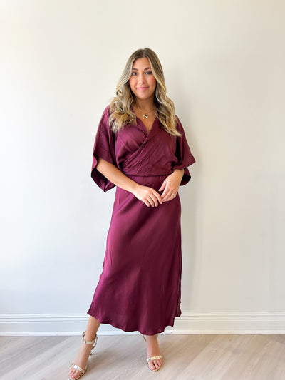 Julie Wrap Top Burgundy OneSize