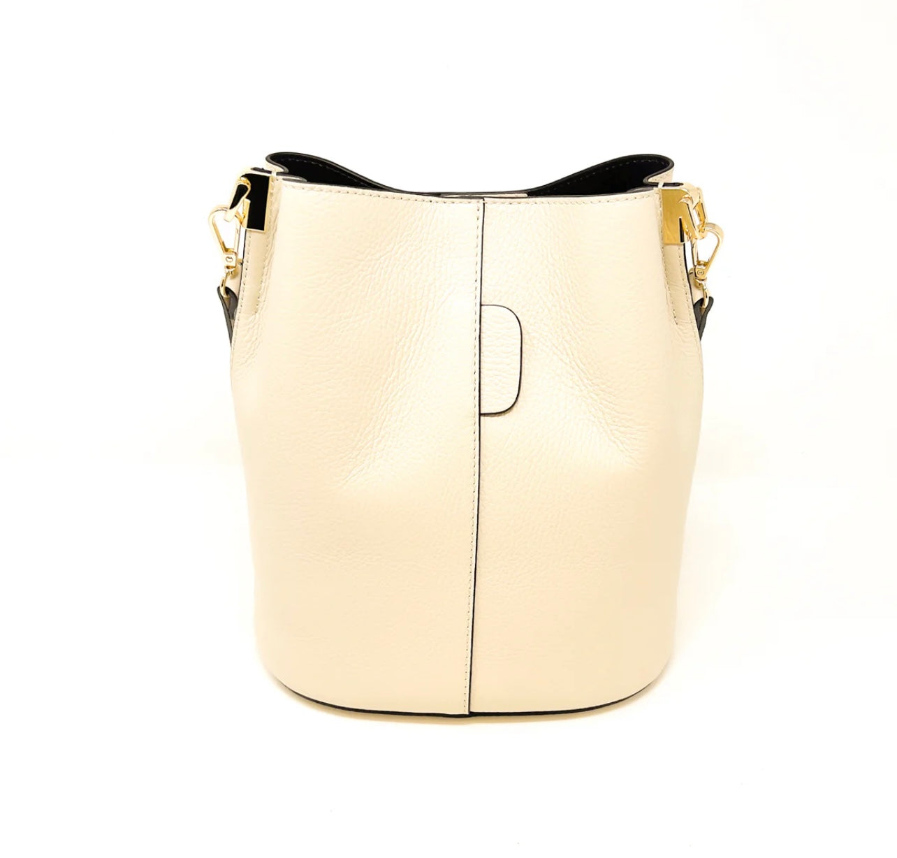 Smooth Leather Bucket Bag ivory 11x9x6.5