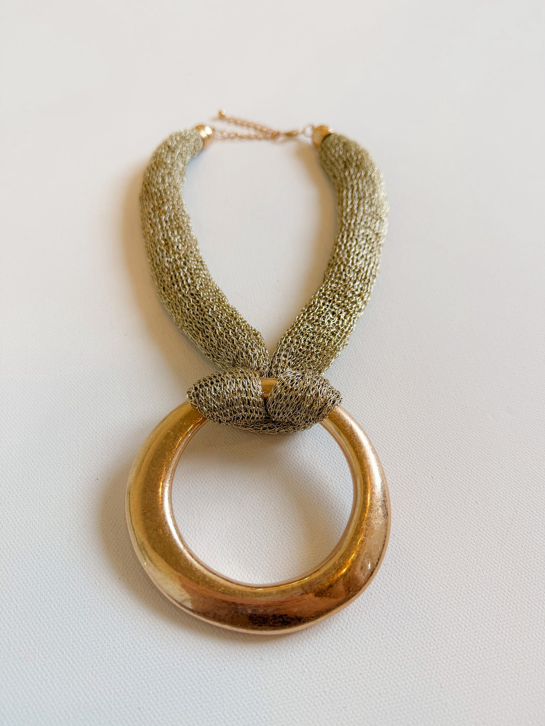 Sammy Gold Sheet Circle Cut Statement Necklace