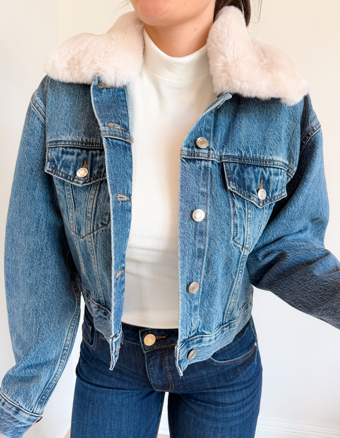 The Daily Denim Fur Jacket