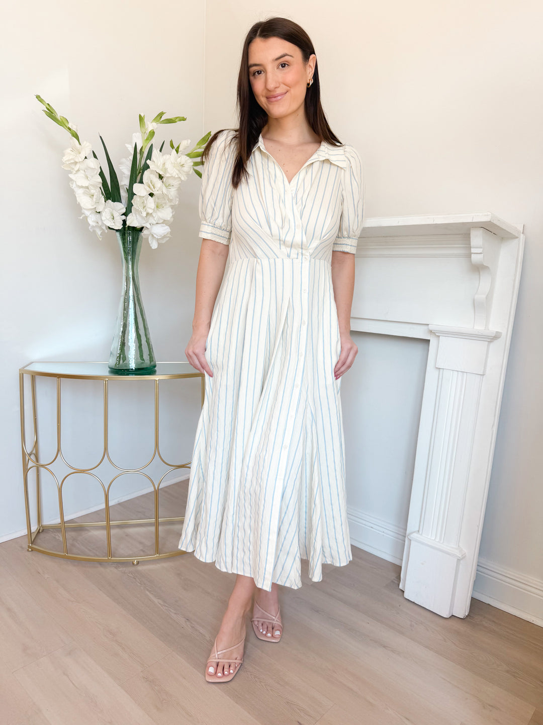 Janice Striped Button Down Maxi Dress
