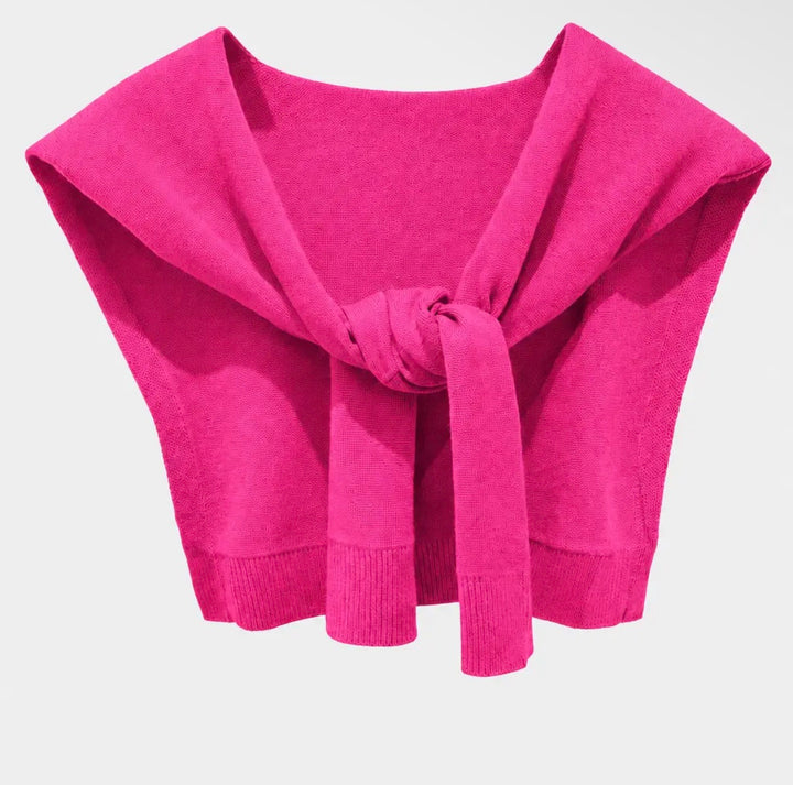 Preppy Mock Neck Sweater Wrap Pink