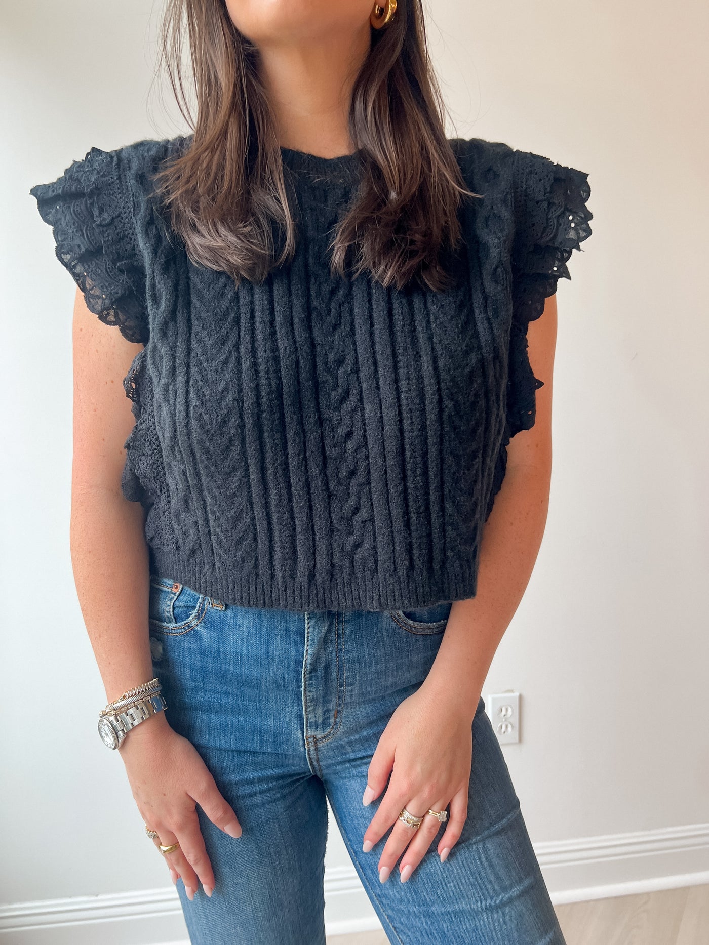 Lacey Ruffle Sweater