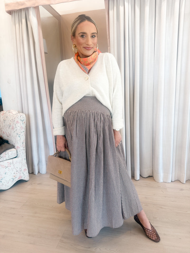 Erika Gingham Drop Waist Skirt