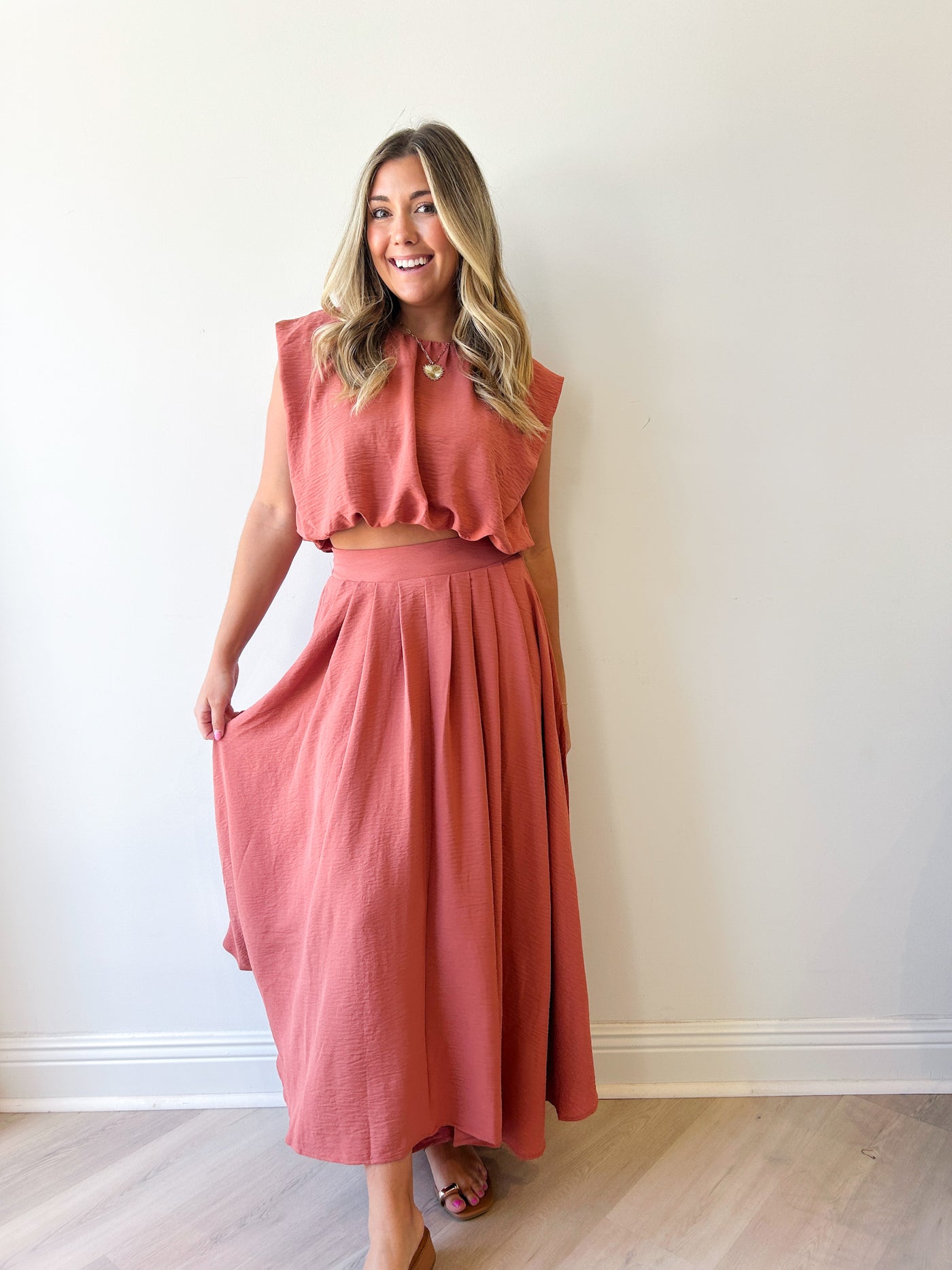 Kayley Skirt Set apricot