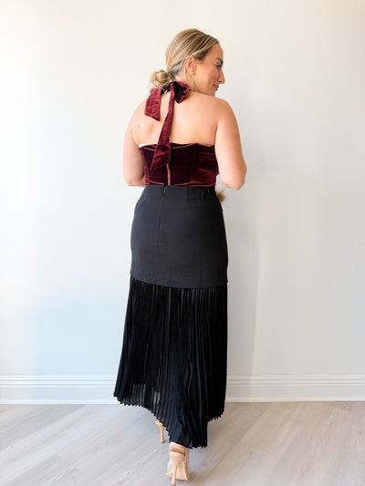 Jacy Velvet Corset Halter Top
