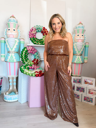 Neomi Strapless Sequin Jumpsuit