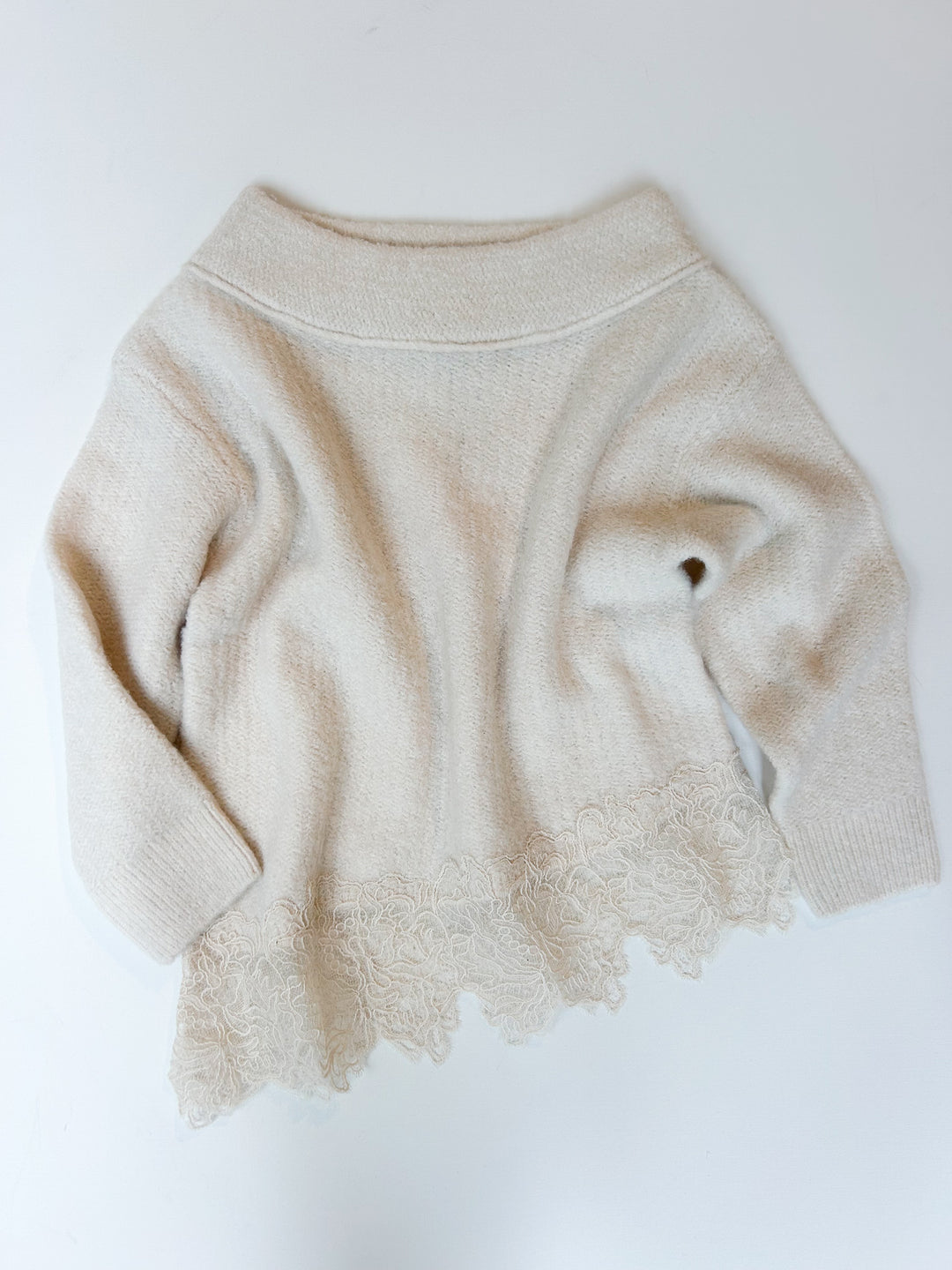 Hope Boat Neck Lace Sweater Top