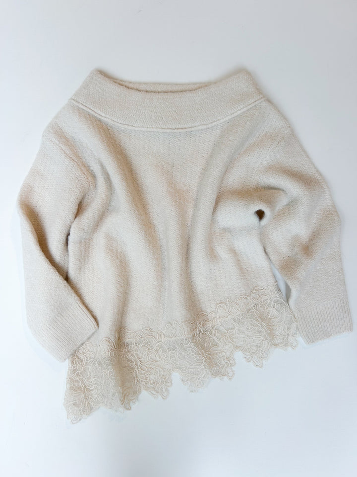 Hope Boat Neck Lace Sweater Top