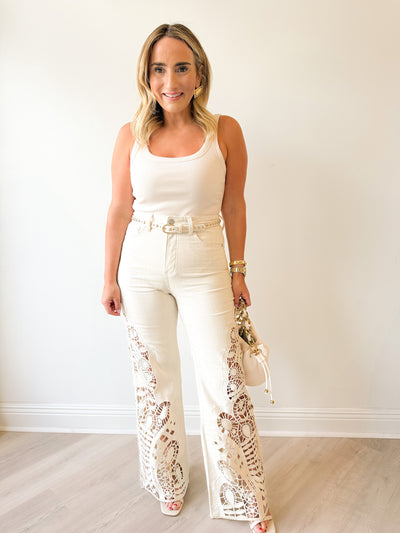 Val High Rise Lace Wide Leg
