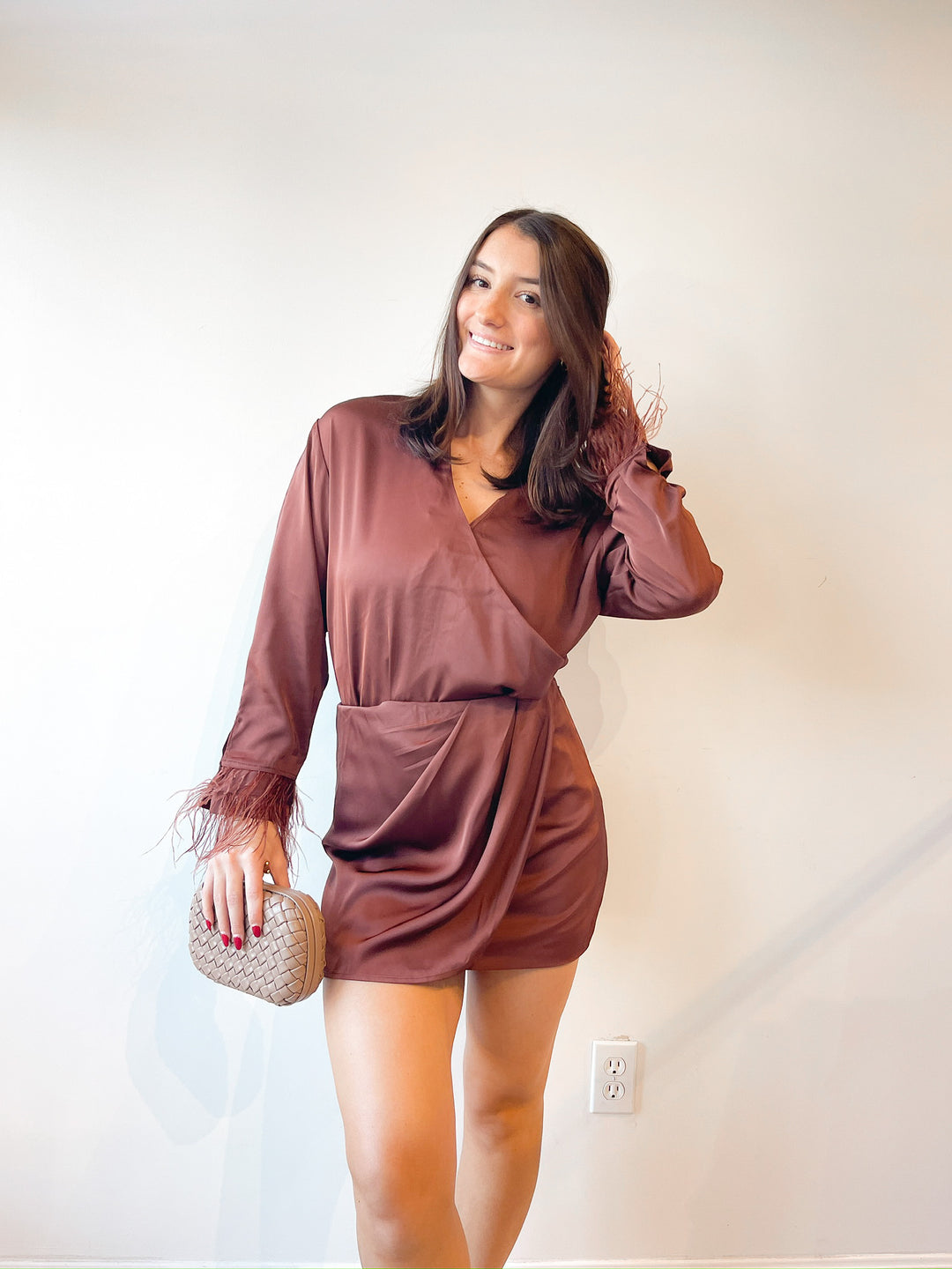 Catrina Satin Draped Mini Skirt