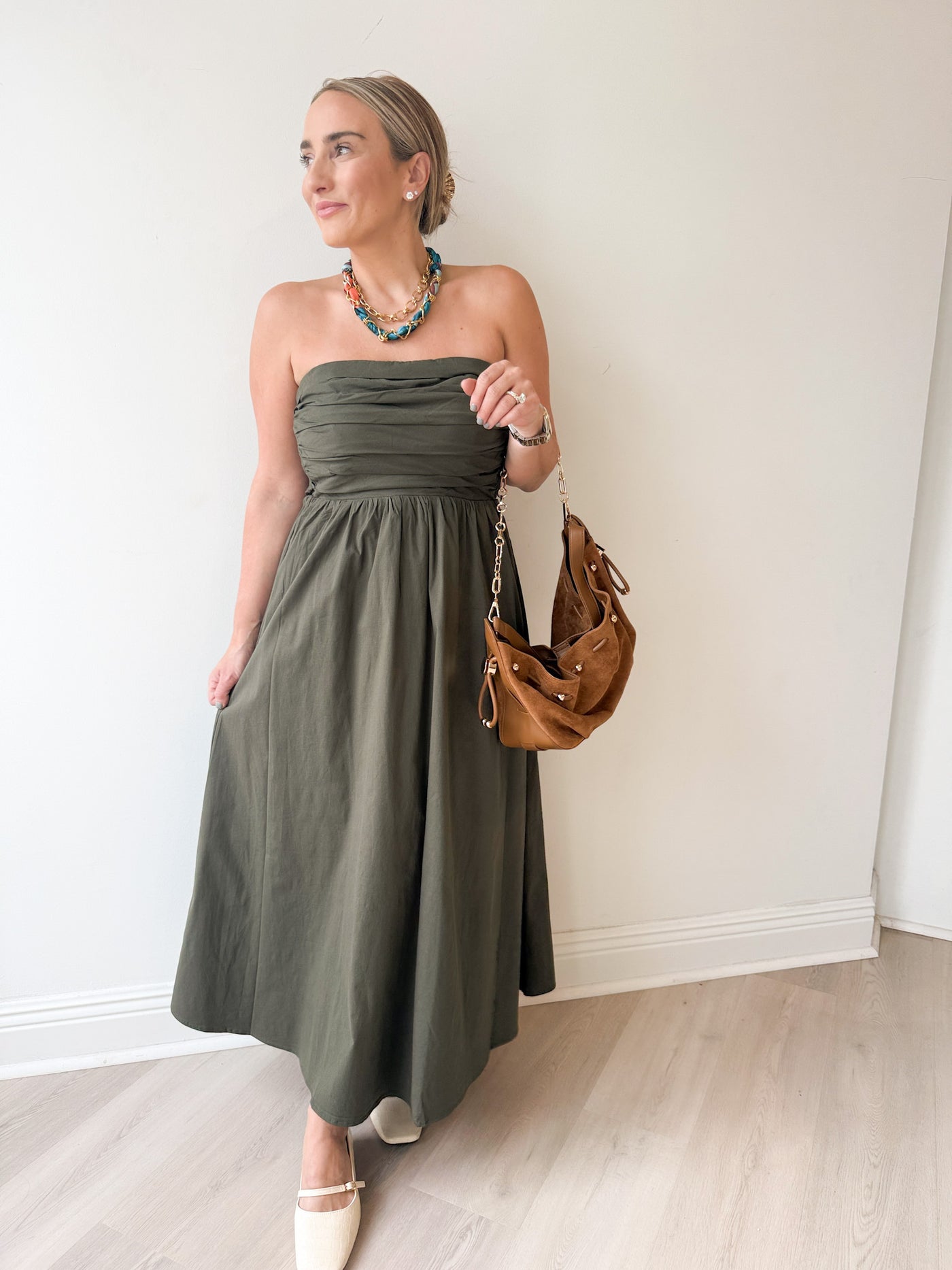Sylvia Tube Maxi Dress Olive