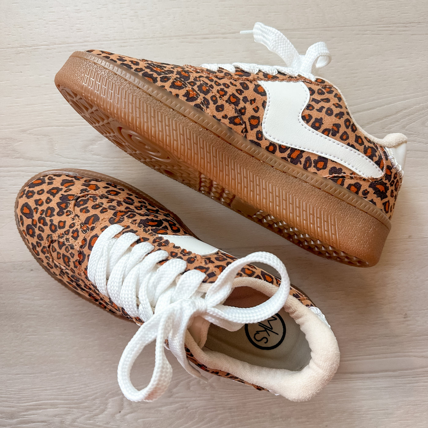 Leopard Stacked Sneakers tan white