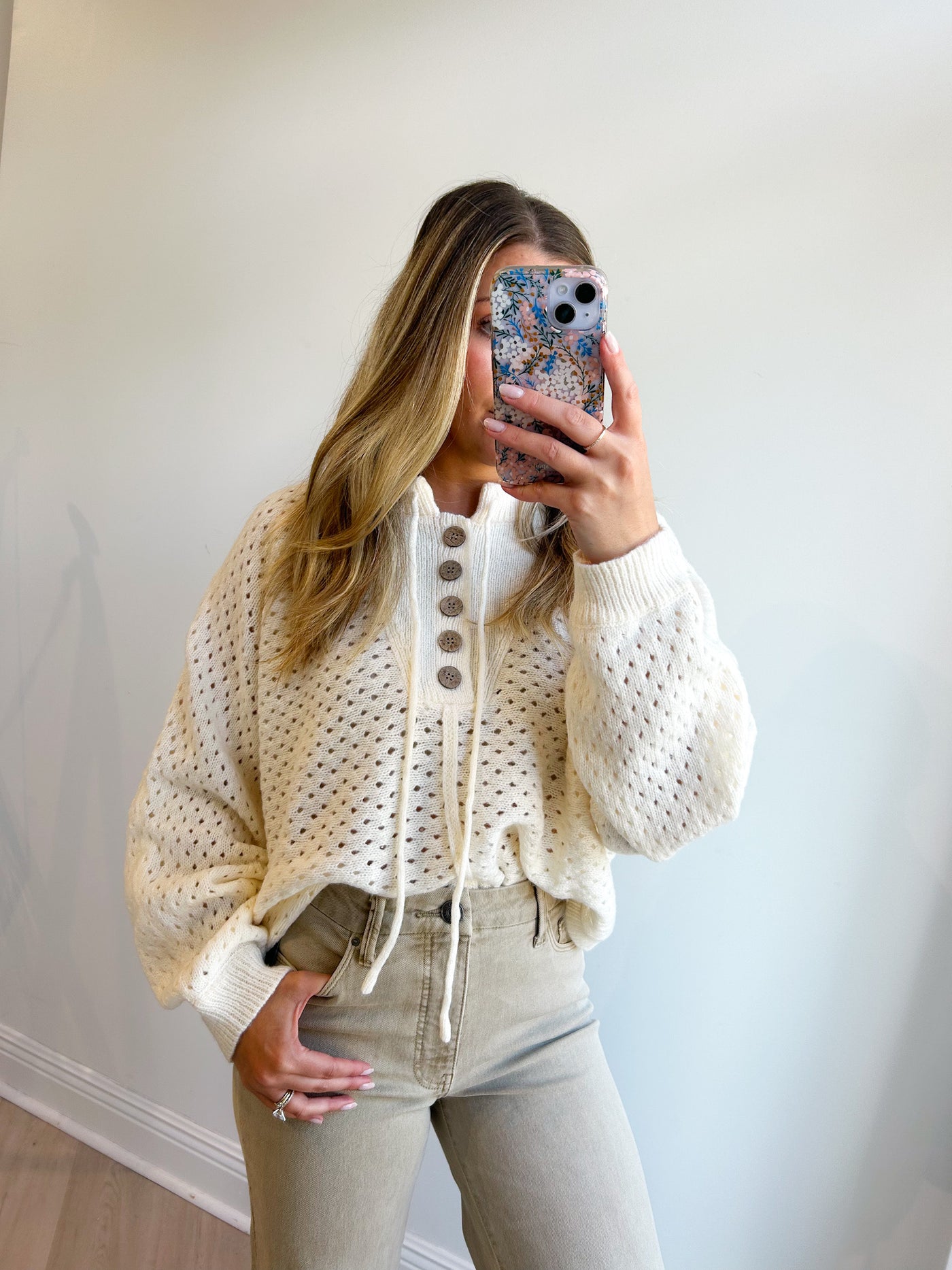 Sally Henley Neck Dolman Sleeve Sweater