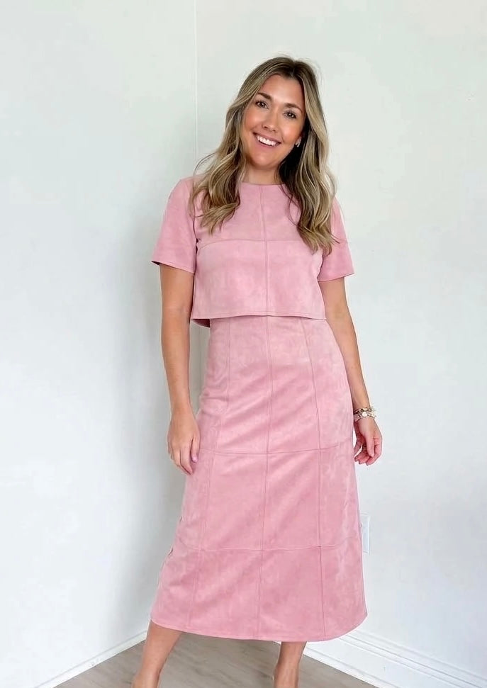 Emily Suede Midi Skirt