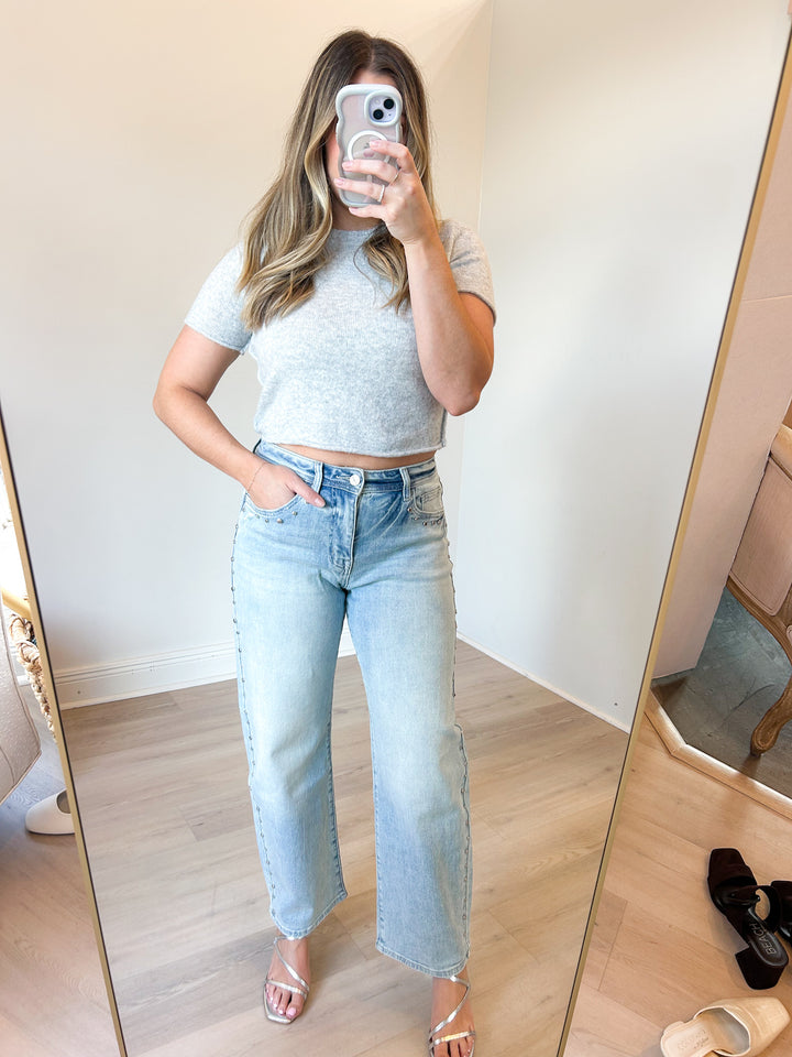 Tokyo Studded Wide Leg Jean