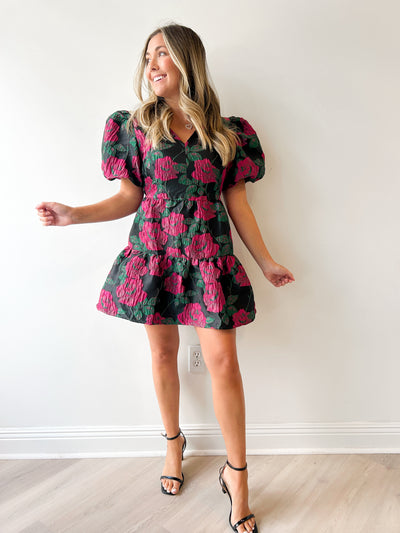 Noemie Jacquard May Tiered Mini Dress
