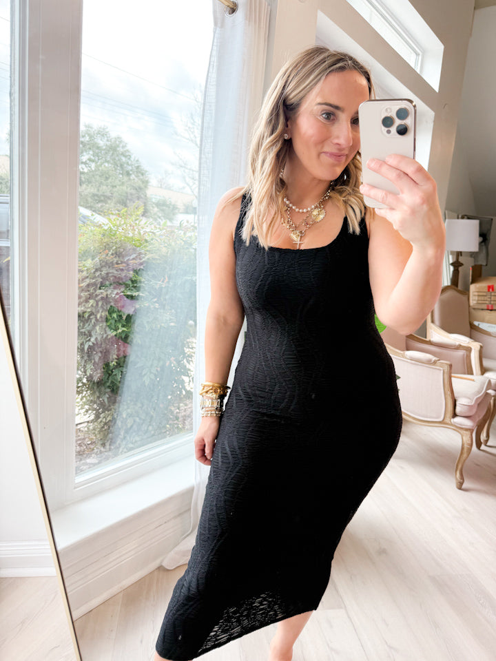 Avery Sleeveless Midi Dress Black