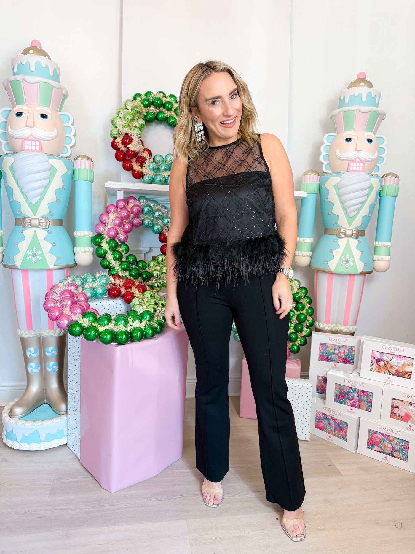 Miley Feather Trim Top