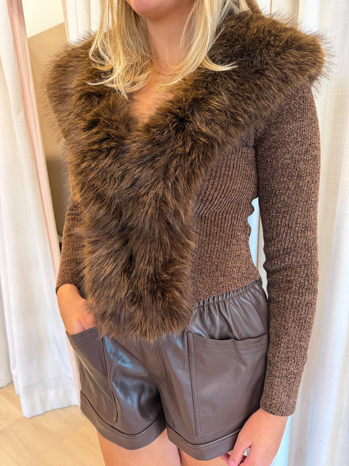 Faux Fur Cardigan