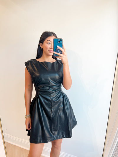 Snatched Vegan Leather Dress