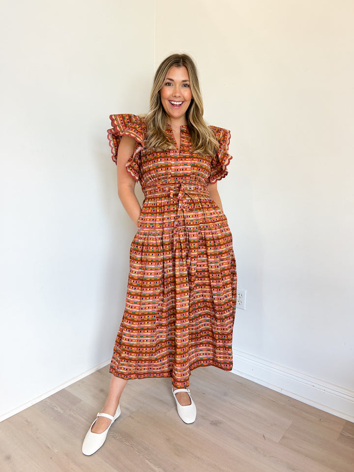 Magnolia Flutter Sleeve Midi Dress