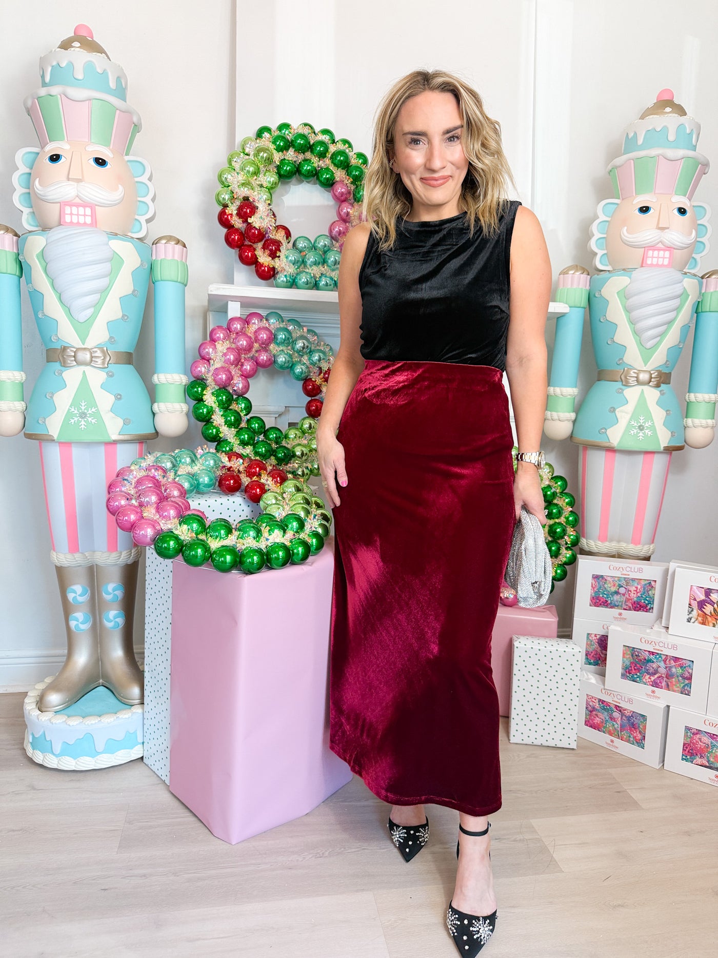 Twilight Spell Velvet Midi Skirt