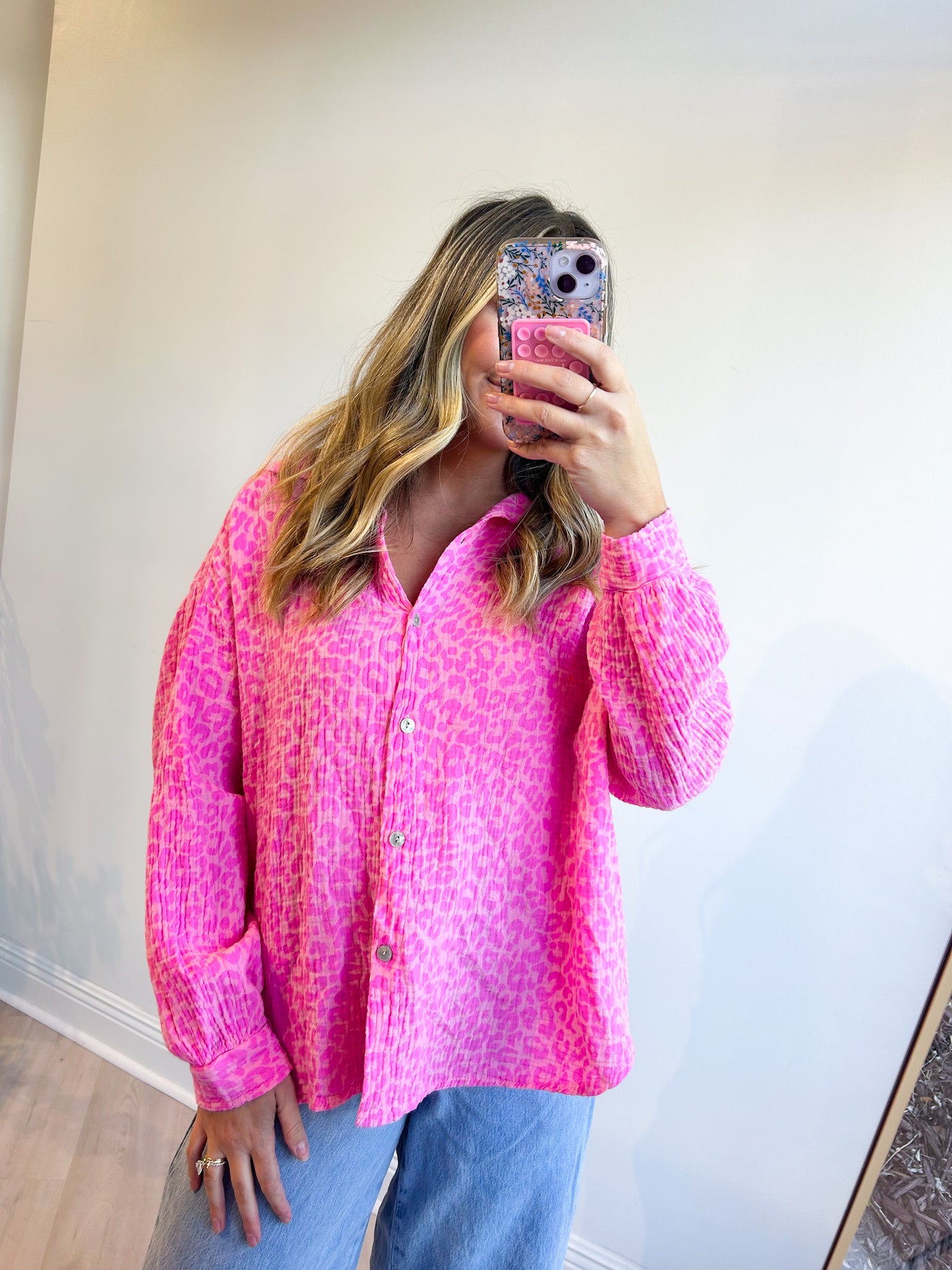 Cheetah Gauze Blouse