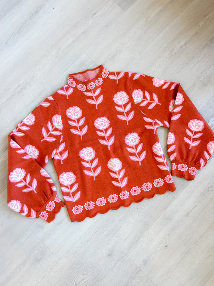 Reece Flower Print Turtleneck