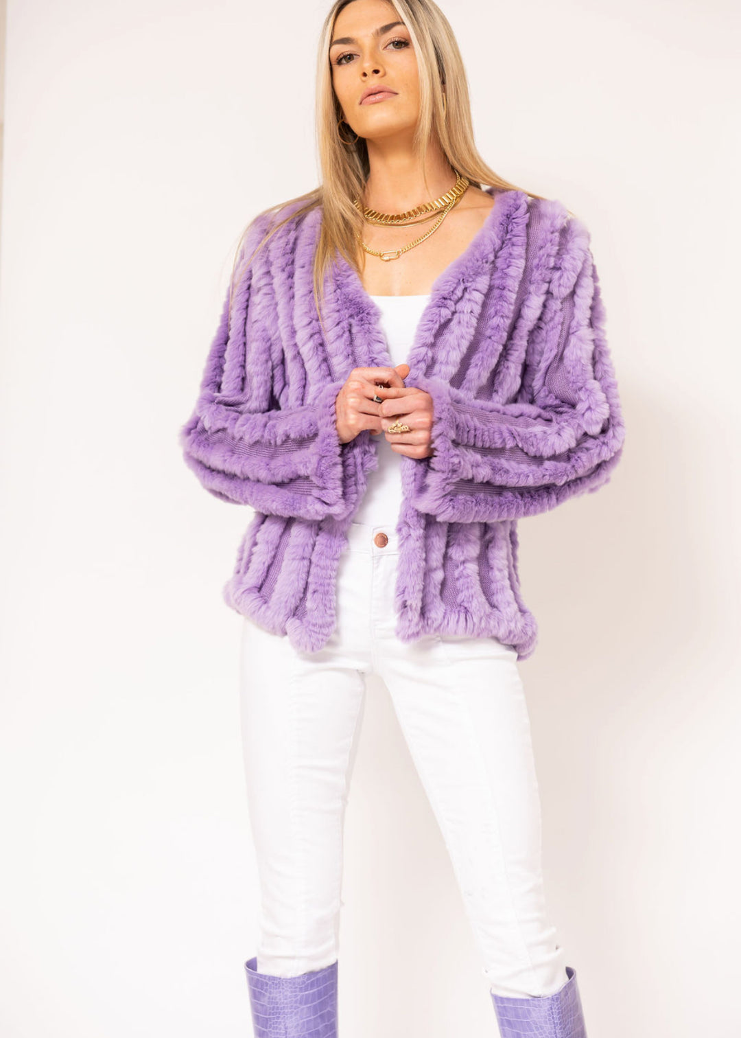 Kenz &amp; Gray Fur Jacket Lilac