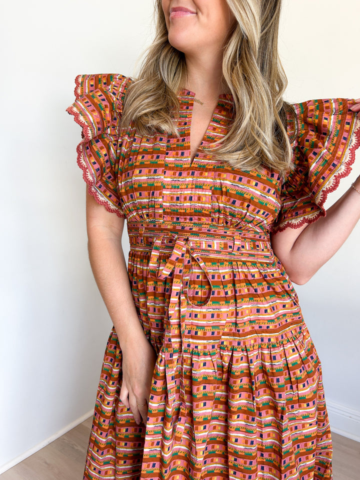 Magnolia Flutter Sleeve Midi Dress
