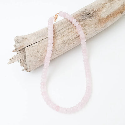 Gemstone Layering Necklace blush 18"