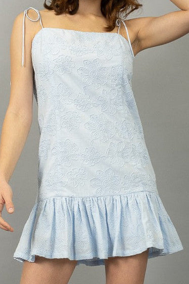 Riley Textured Tie Shoulder Mini Dress