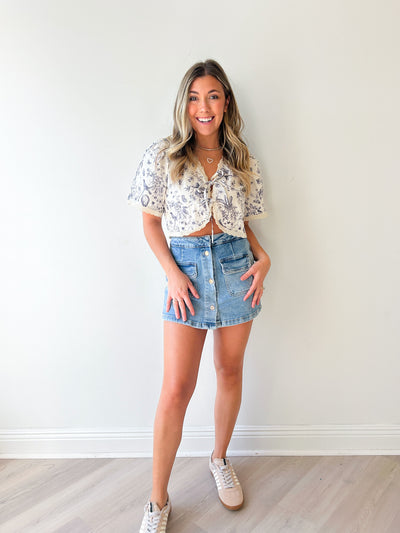 Amelie Poplin Floral Blouse