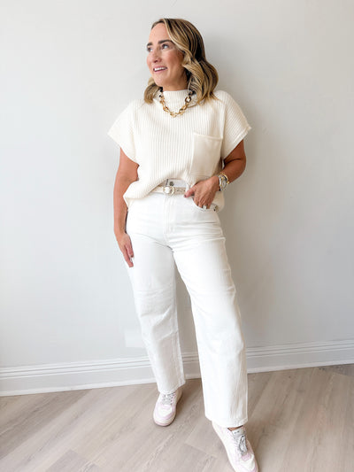Kristen Mock Neck Pocket Sweater
