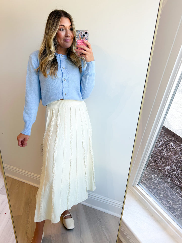 Ellie Knit Maxi Skirt Off White