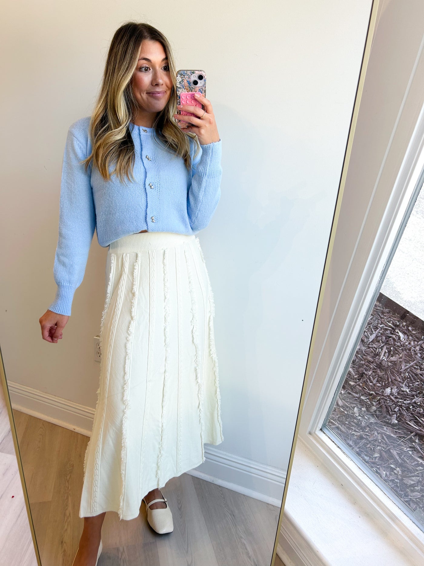 Chrissy Knit Bow Button Cardigan