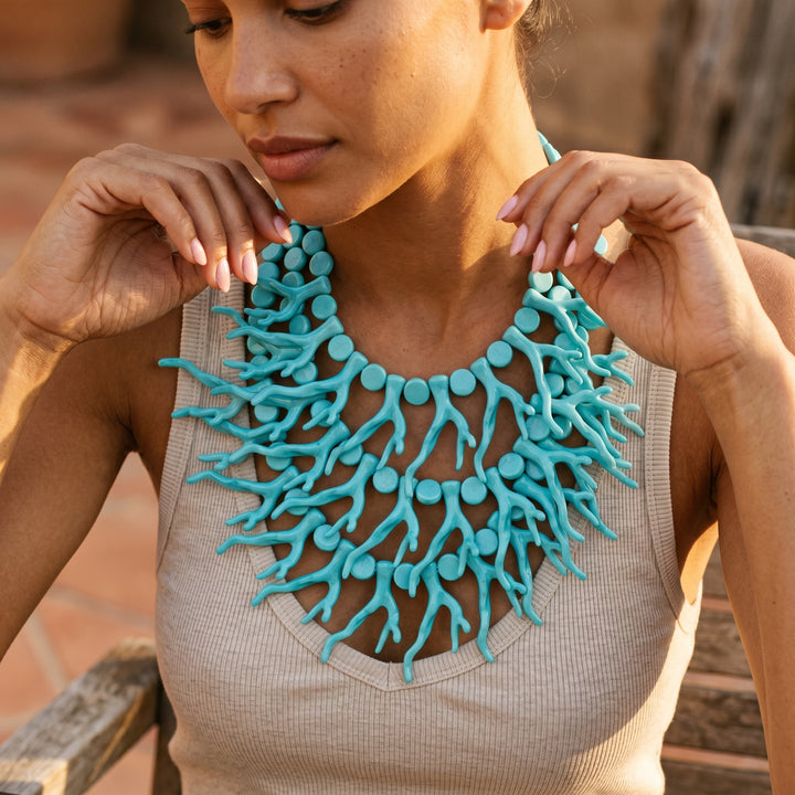 Meshell Statement Necklace Turqoise