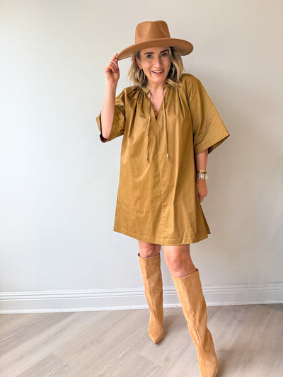 Michelle Poplin Dress Camel