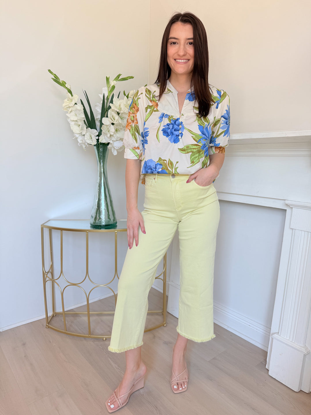 Mona Floral Short Sleeve Blouse
