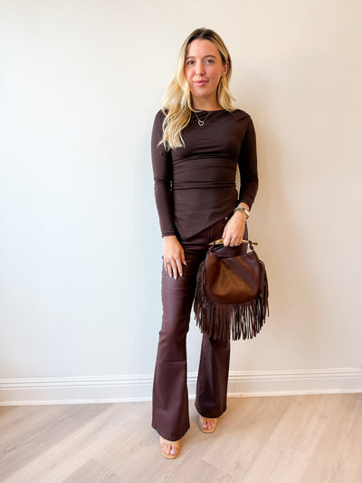 Alain Long Sleeve Top dark walnut