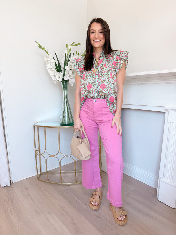 Meg High Rise Wide Leg w Patch