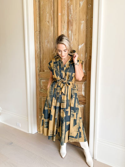 Adia Midi Dress green mustard